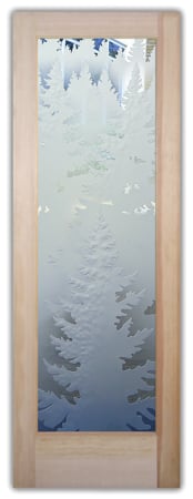 Interior Door with Frosted Glass Tree Pine Trees Design by Sans Soucie