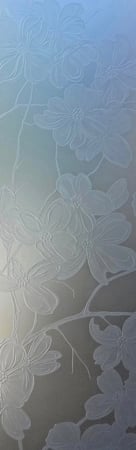 Door Glass Insert featuring a Frosted Glass Floral Design Sandblast Etched Glass Dogwood Design by Sans Soucie