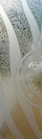 Door Glass Insert with a sandblast Frosted Glass Geometric Design Custom-Designed Decorative Etched Glass