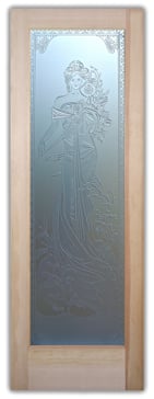 Interior Door with Frosted Glass Portraitures Printemps Design by Sans Soucie