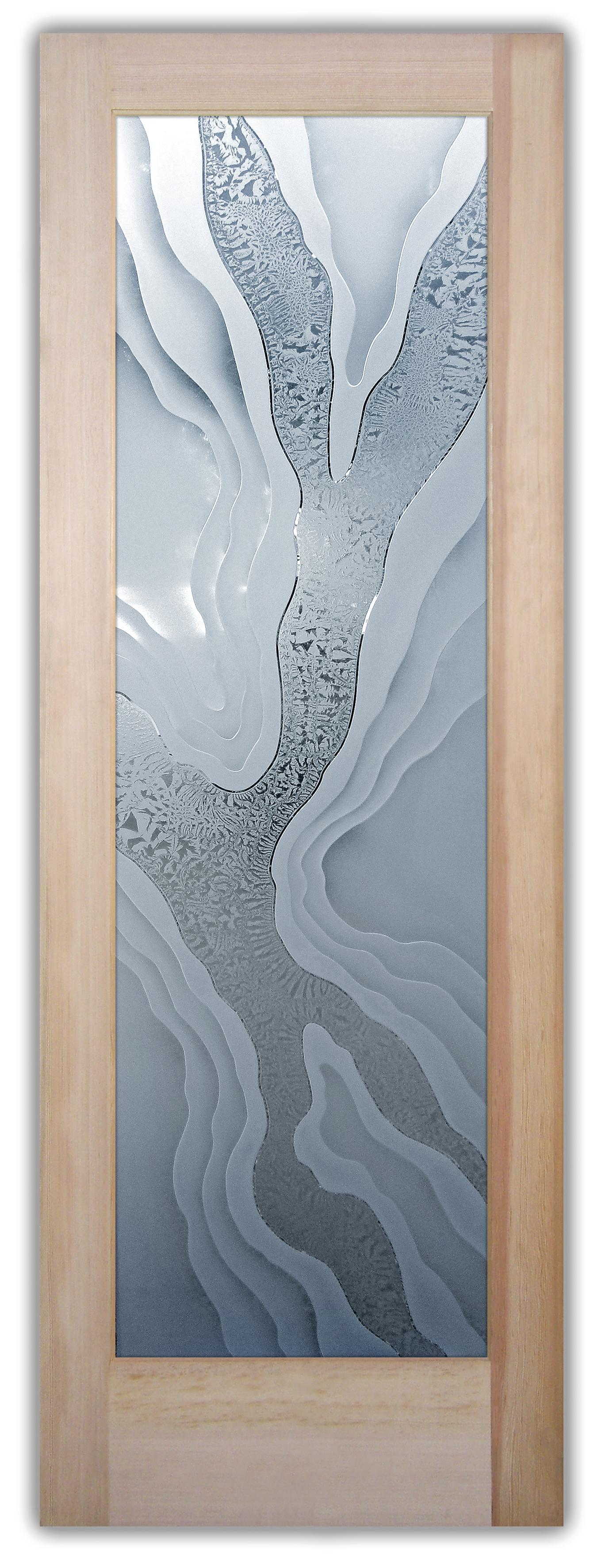 Etched glass front door Abstract Liquid 3DE GC Semi-private