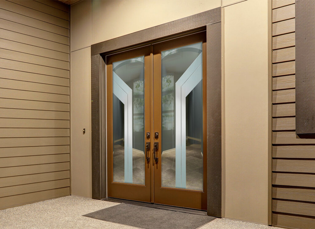 Angled Bands Not Private 3D Clear Glass Front Door Entry Exterior Doors Modern Style Sans Soucie