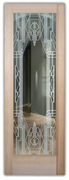 Front Door with a Frosted Glass Art Deco Art Deco Design for Not Private by Sans Soucie Art Glass
