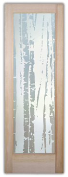 Front Door with Frosted Glass Trees Aspen Pattern Design by Sans Soucie