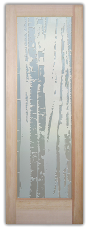Interior Door with Frosted Glass Tree Aspen Pattern Design by Sans Soucie