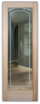 Art Glass Front Door Featuring Sandblast Frosted Glass by Sans Soucie for Not Private with Borders Arched Border Design