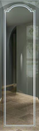 Door Glass Insert with a sandblast Frosted Glass Borders Design Custom-Designed Decorative Etched Glass