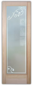 Handmade Sandblasted Frosted Glass Front Door for Private Featuring a Borders Design Barcelona Border II by Sans Soucie