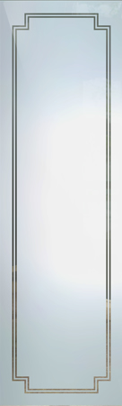 Interior Glass Insert featuring Frosted Glass Design Etched Glass by Sans Soucie Art Glass with Custom Borders Design Basic Stepped Corners Border