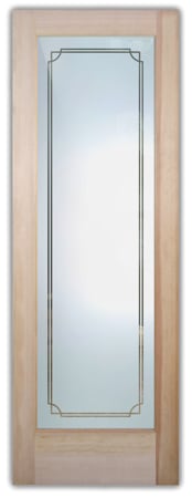 Front Door with a Frosted Glass Concave Overlap Border Borders Design for Semi-Private by Sans Soucie Art Glass