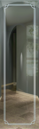 Door Glass Insert with a Frosted Glass Concave Overlap Border Borders Design for Semi-Private by Sans Soucie Art Glass