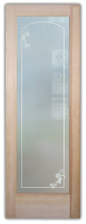 Interior Door with a Frosted Glass Gardenia Border Borders Design for Semi-Private by Sans Soucie Art Glass