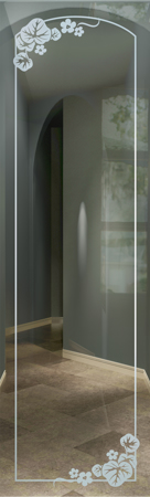 Door Glass Insert featuring a Frosted Glass Borders Design Sandblast Etched Glass Ivy Border Design by Sans Soucie