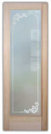Interior Door featuring a Frosted Glass Borders Design Sandblast Etched Glass Ivy Border Design by Sans Soucie
