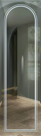 Interior Glass Insert with Frosted Glass Borders Radius Border Design by Sans Soucie