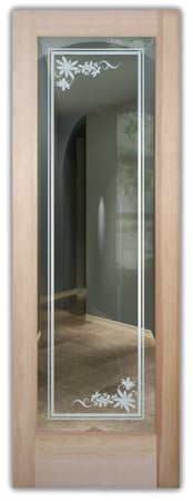 Front Door with Frosted Glass Borders Spring Flowers Border Design by Sans Soucie