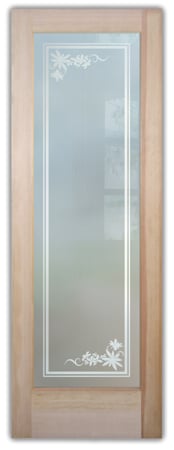 Interior Door with Frosted Glass Borders Spring Flowers Border Design by Sans Soucie