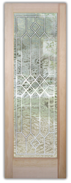 Handmade Sandblasted Frosted Glass Front Door for Semi-Private Featuring a Traditional Design Camelot by Sans Soucie