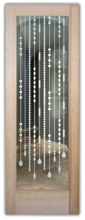 Front Door with a sandblast Frosted Glass Traditional Design Custom-Designed Decorative Etched Glass
