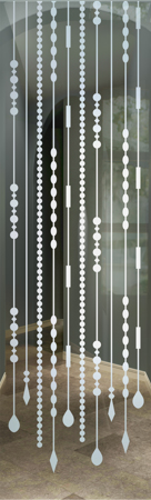 Door Glass Insert with a sandblast Frosted Glass Traditional Design Custom-Designed Decorative Etched Glass