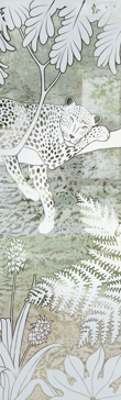 Interior Insert with Frosted Glass Wildlife Cheetah Design by Sans Soucie