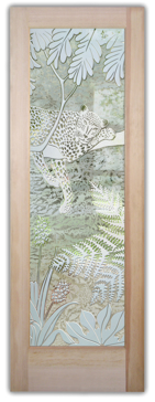 Interior Door with Frosted Glass Wildlife Cheetah Design by Sans Soucie