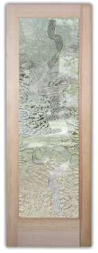 Art Glass Front Door Featuring Sandblast Frosted Glass by Sans Soucie for Semi-Private with Geometric Cords Design