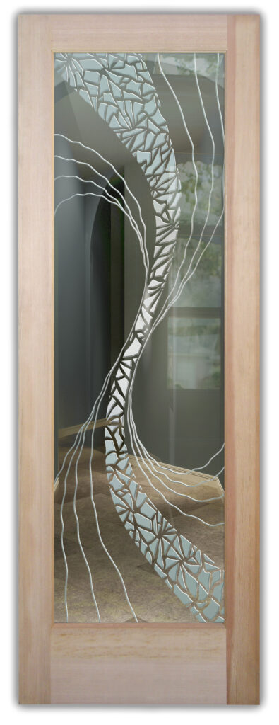 Clear Glass with Frosted Accent Geometric 3D Design