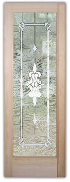 Semi-Private Front Door with Sandblast Etched Glass Art by Sans Soucie Featuring Dandridge Traditional Design