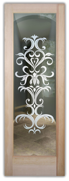 Front Door with Frosted Glass Traditional Demure Scrolls Design by Sans Soucie