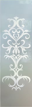 Entry Insert with Frosted Glass Traditional Demure Scrolls Design by Sans Soucie