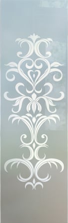 Door Glass Insert with Frosted Glass Traditional Demure Scrolls Design by Sans Soucie