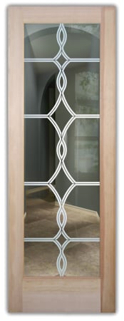 Front Door featuring Frosted Glass Design Etched Glass by Sans Soucie Art Glass with Custom Traditional Design Diamond Beads