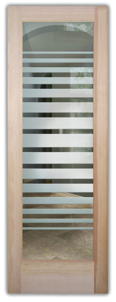 Expanding Bands 1D Semi-Privacy Glass Front Door Design Sans Soucie Art Glass