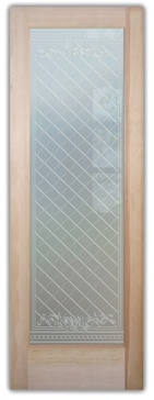 Handmade Sandblasted Frosted Glass Interior Door for Private Featuring a Traditional Design Filigree Lattice by Sans Soucie