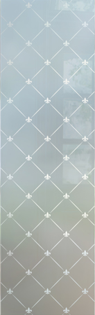Interior Glass Insert with a Frosted Glass Fleur Diamonds Traditional Design for Semi-Private by Sans Soucie Art Glass