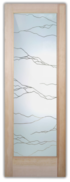 Interior Door with a Frosted Glass Granite Abstract Design for Semi-Private by Sans Soucie Art Glass