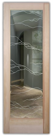 Front Door with a Frosted Glass Granite Abstract Design for Semi-Private by Sans Soucie Art Glass