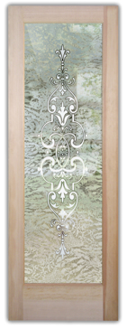 Semi-Private Front Door with Sandblast Etched Glass Art by Sans Soucie Featuring Isabelle Traditional Design
