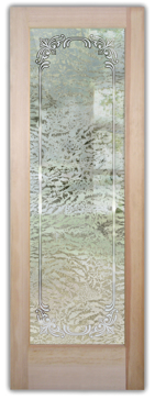 Front Door with a Frosted Glass Lenora Border Borders Design for Semi-Private by Sans Soucie Art Glass
