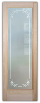 Interior Door with a Frosted Glass Lenora Border Borders Design for Private by Sans Soucie Art Glass