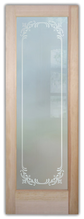 Interior Door with a Frosted Glass Lenora Border Borders Design for Semi-Private by Sans Soucie Art Glass