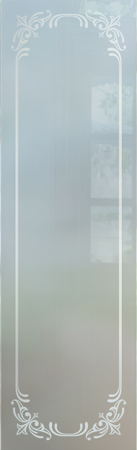 Door Glass Insert with a Frosted Glass Lenora Border Borders Design for Semi-Private by Sans Soucie Art Glass