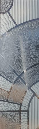 Door Glass Insert with a Frosted Glass Matrix Arcs Geometric Design for Semi-Private by Sans Soucie Art Glass