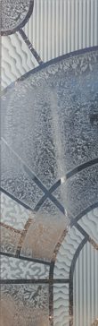 Interior with a Frosted Glass Matrix Arcs Geometric Design for Semi-Private by Sans Soucie Art Glass
