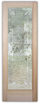 Front Door with a Frosted Glass Miranda  Design for Semi-Private by Sans Soucie Art Glass