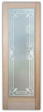 Front Door with a Frosted Glass Miranda  Design for Private by Sans Soucie Art Glass