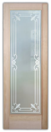 Pantry Door with a Frosted Glass Miranda Wrought Iron Design for Private by Sans Soucie Art Glass