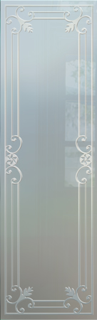 Interior Glass Insert with a Frosted Glass Miranda Wrought Iron Design for Semi-Private by Sans Soucie Art Glass