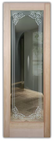 Front Door with a Frosted Glass Naples Border Borders Design for Semi-Private by Sans Soucie Art Glass
